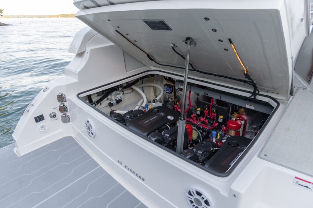 Boat engine in a Regal 33 Express