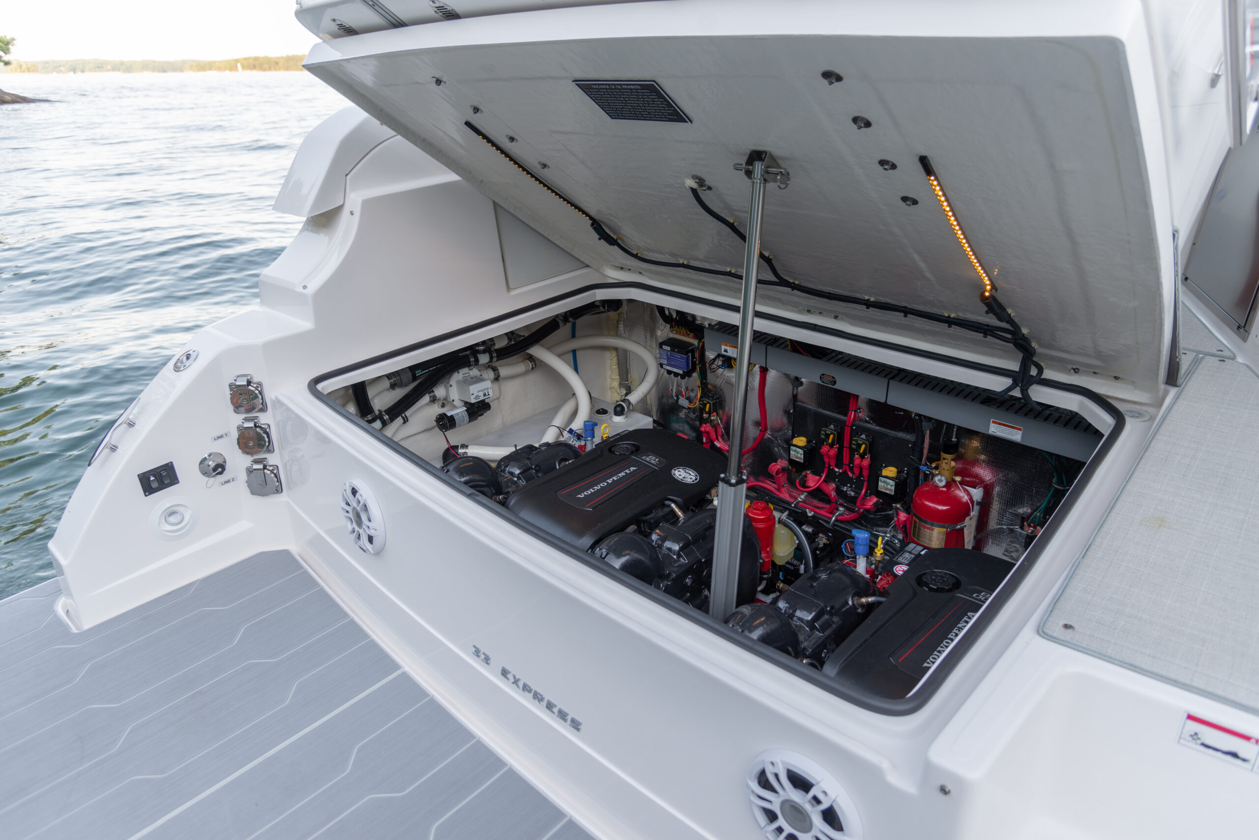 Boat engine in a Regal 33 Express